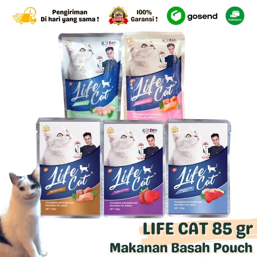 Makanan Basah Wet Cat Food Pouch LIFE CAT 85 GR