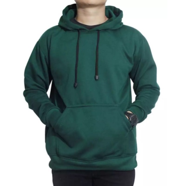 Sweater Hoodie hitam polos / hoodie pria hijau botol polos / hoodie jumper pria wanita polosan