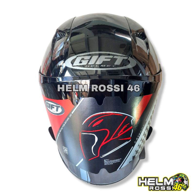 HELM GIFT SARGON HITAM METALIK Black GLOSSY rep NJS KAIROZ + Visor FLAT Venom + Spoiler