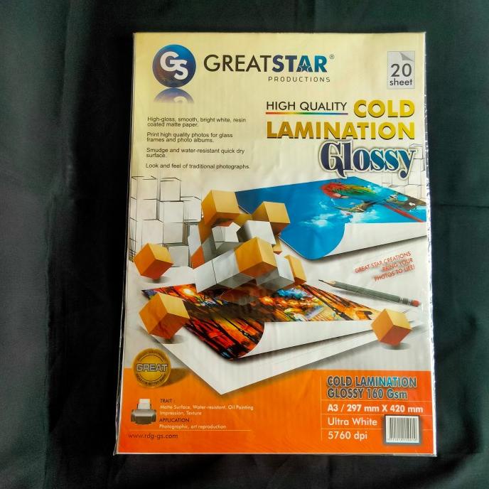 

Plastik laminating dingin glossy A3 terlaris