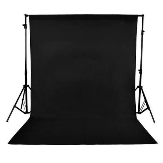 Kain Background Foto Hitam Studio Backdrop Layar Black Back Ground #Original