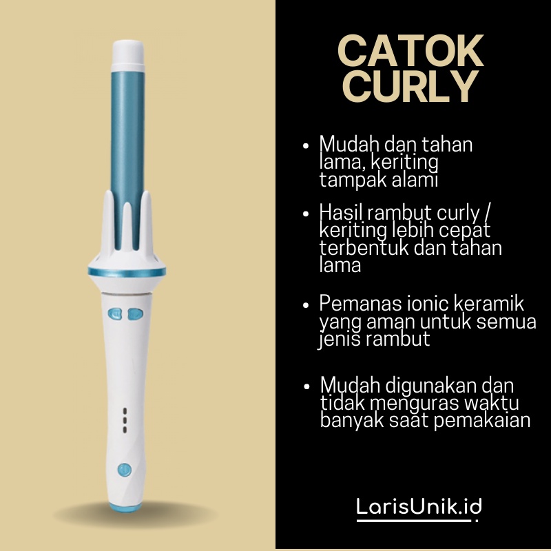 Alat Catokan Cetokan Curly Rambut Roll Gulung Keramik Putih Catok Catoka Catokkan Carokan Catokam Cantokan Pengeriting Pengriting Pengkriting Curly Kerli Keriting Kriting Perlengkapan Salon Rambut Otomatis Terbaru Ori Bagus Keramik Ion