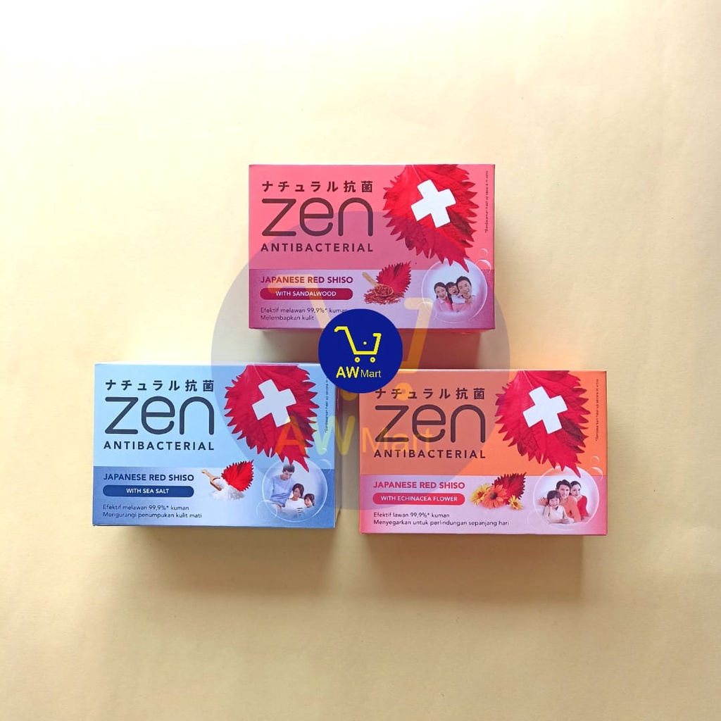 SABUN BATANG ZEN+ ANTIBACTERIAL 70GRAM - SABUN MANDI ANTIBAKTERIAL ZEN JAPANESE RED SHISO 70GRAM