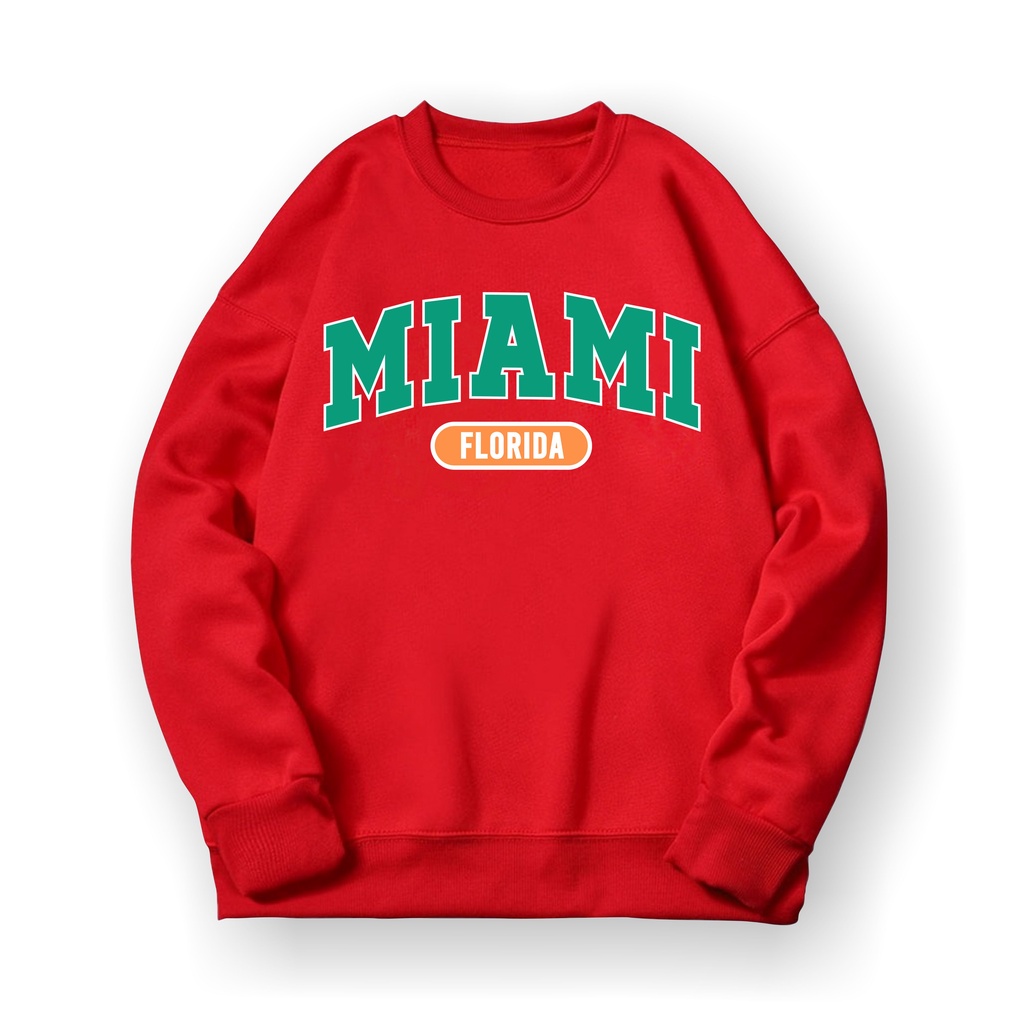 MIAMI FLORIDA Sweater Crewneck Print DTF II MIAMI FLORIDA Sweatshirt Basic II  Sz M - XL Anak &amp; Dewasa ( Pria &amp; Wanita )