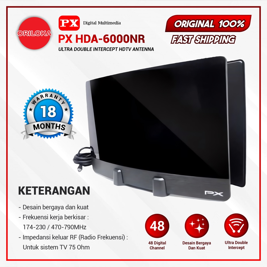 PX HDA-6000NR Ultra Double Intercept HDTV Antena TV Digital Indoor