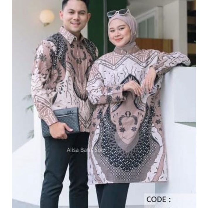 BATIK BOLO DEWO Motif Couple Sarimbit Kemeja Baju Batik Pria Lengan Panjang Hem Atasan