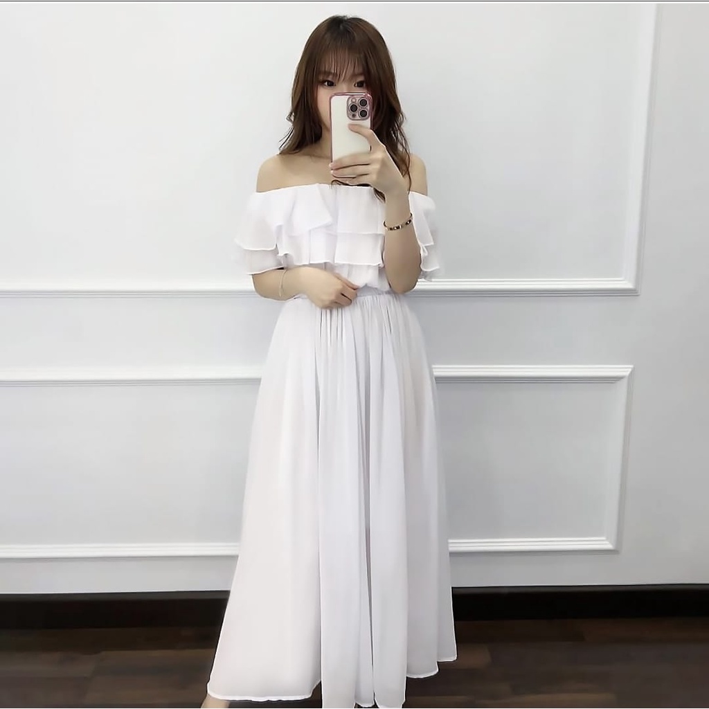 DRESS VELOZA FASHION PAKAIAN WANITA GAUN BAHAN MOSCREPE JCHM