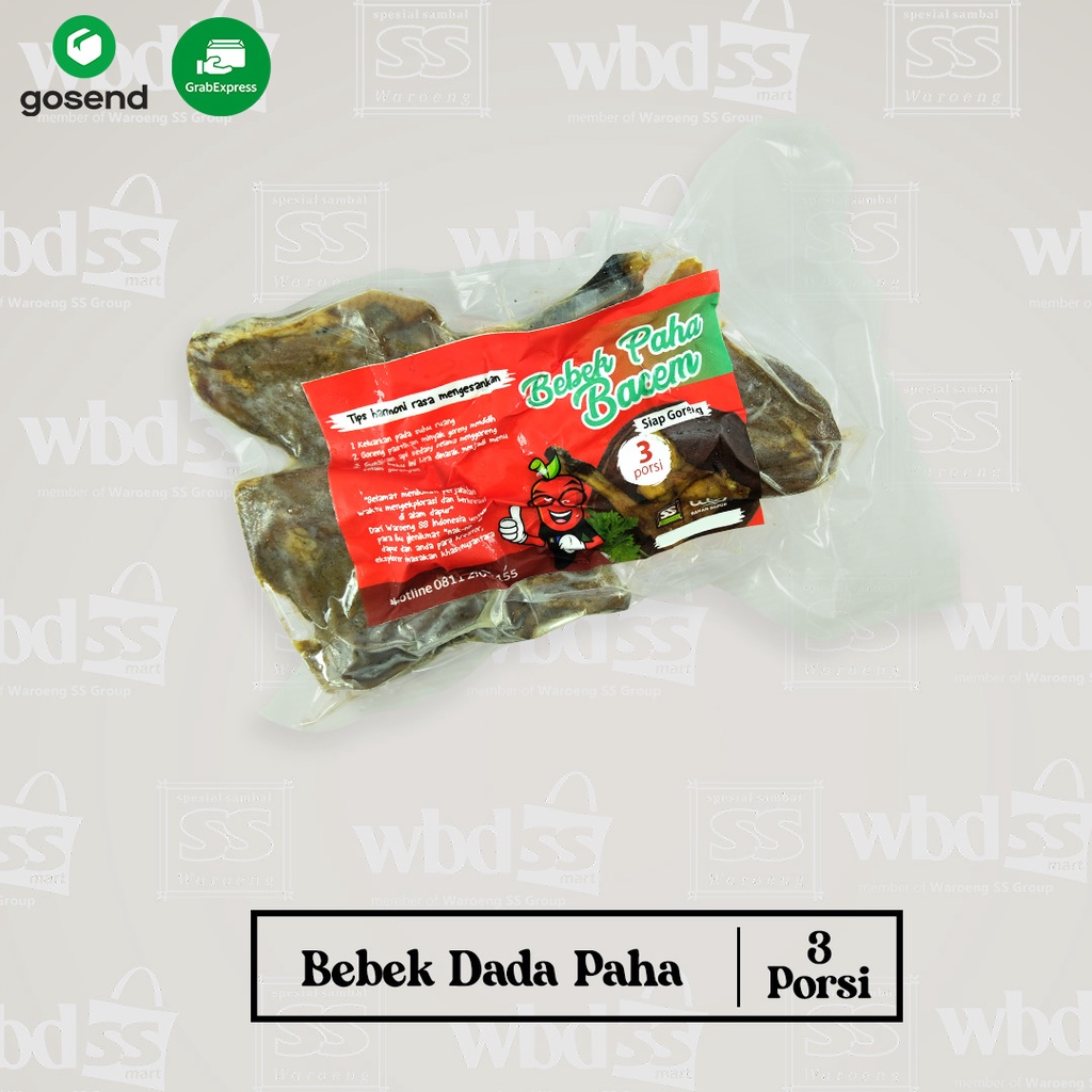 

BEBEK PAHA BACEM FROZEN SIAP GORENG PRAKTIS KHAS SPESIAL SAMBAL ISI 3 PORSI