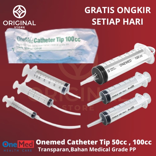 Spuit Suntikan Feeding Syringe Tanpa jarum 50ml 100cc Catheter Tip - ONEMED