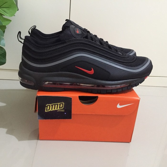Sepatu Sneakers Original Nike Air Max 97 Black Red Premium Original Pria Import Harian Sport Running