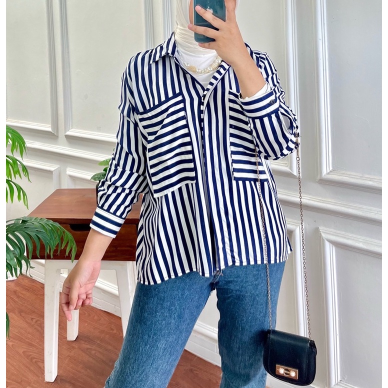 LURIA SHIRT// KEMEJA SALUR RAYON SAKU 2