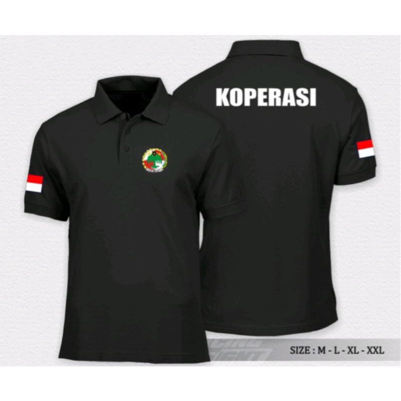 kaos polo katun koperasi full bordir baju koperasi