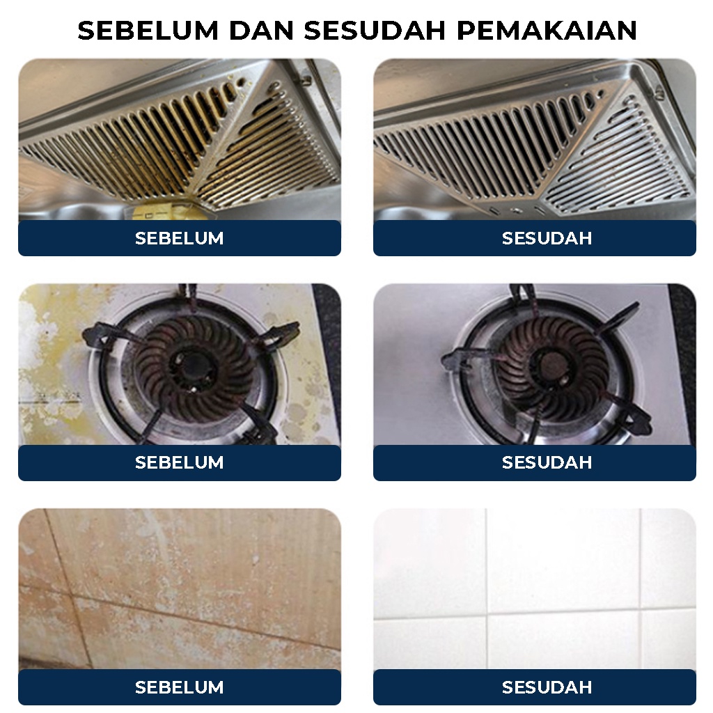 Cleaner Foam Wangle Kitchen Spray Pembersih Dapur Serbaguna Semprotan Penghapus Penghilang Noda Kerak Minyak Di Kompor Peralatan Lainnya Hemat Anti Ribet | GROSIRXPRESS