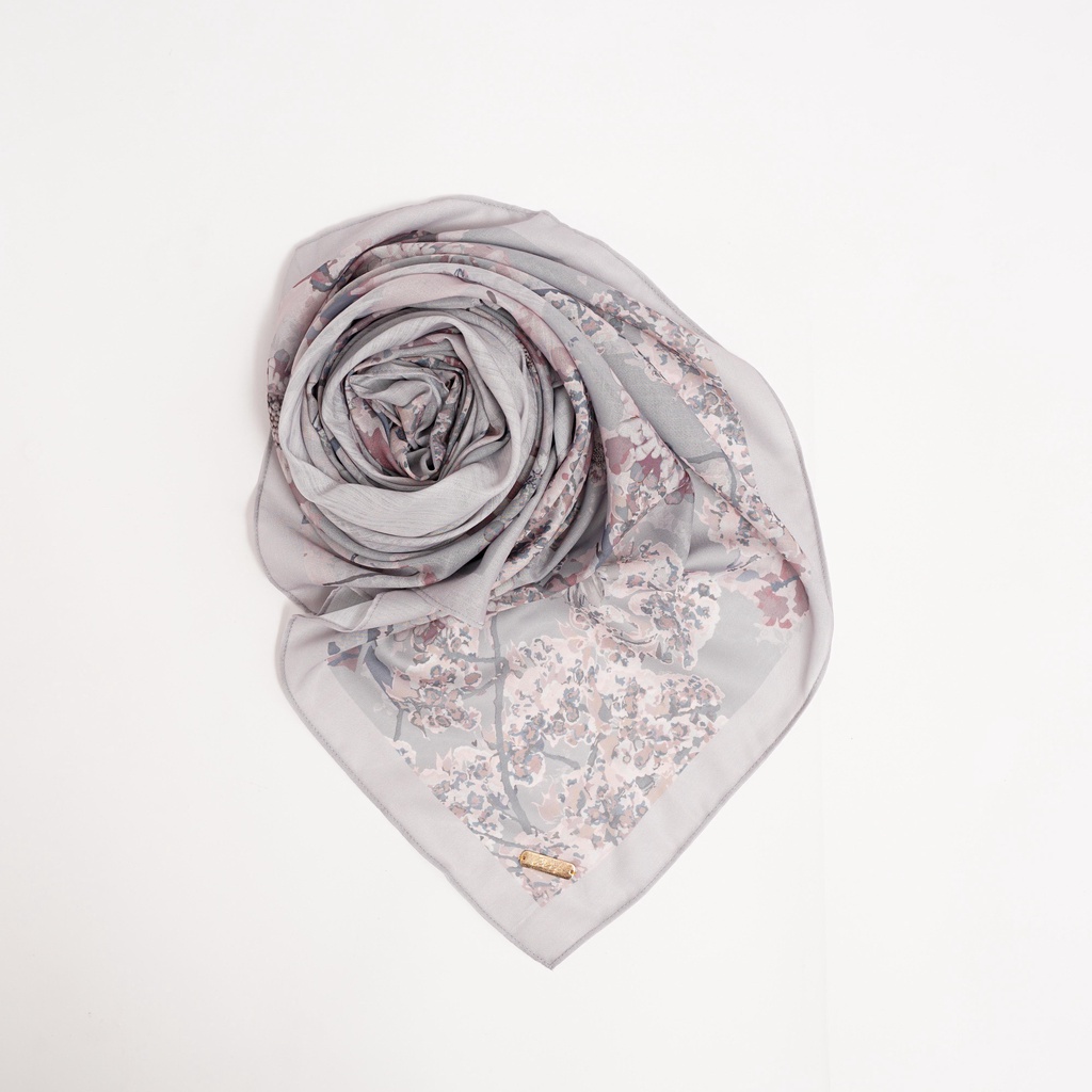 ALIF JILBAB SEGI EMPAT MOTIF PARIS PREMIUM KOREA - VORTE IN NEUTRAL GREY ( SPR-D8-005 )