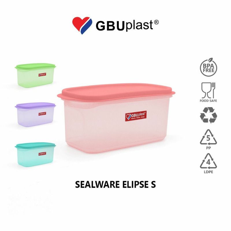 GBU Plast Toples Elipse Small 750 ml Tempat Makanan Kedap Udara BPA Free Food Safe Sealware