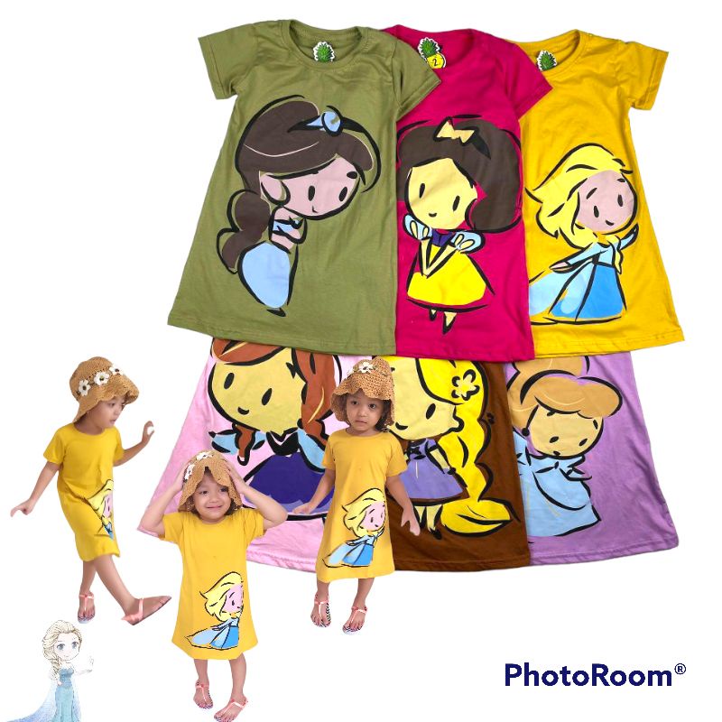 princess anak usia umur 2 3 4 5 6 tahun daster princess anak baju princess anak dress daster baju pr