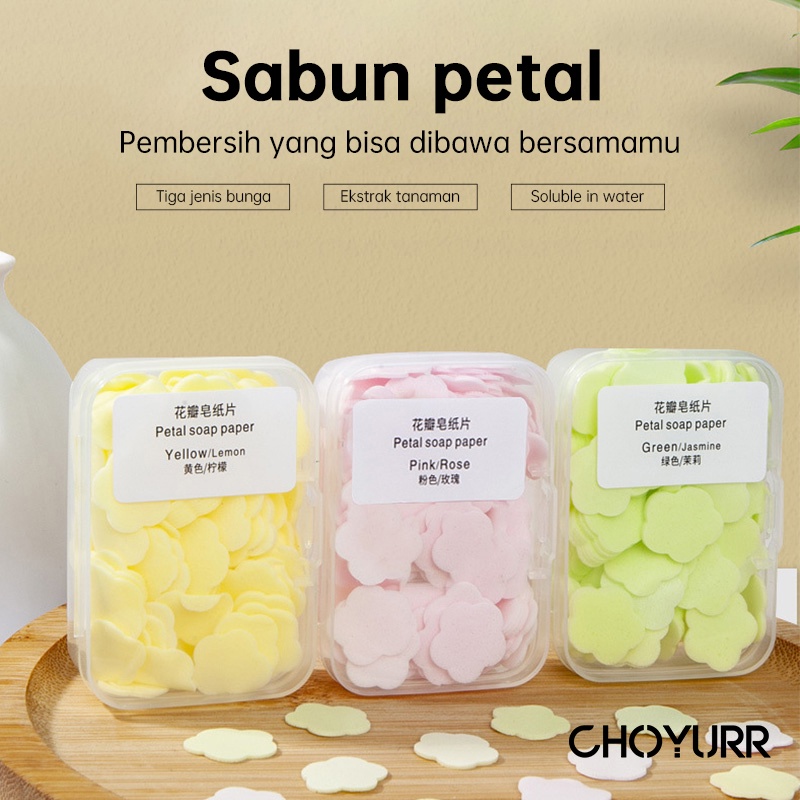 【COD】Sabun Kertas Mini Motif Bunga / Sabun Cuci Tangan Kertas Paper Soap Traveling / Sabun Travel Portable Sabun Cuci Tangan Praktis Perawatan Tubuh-CH