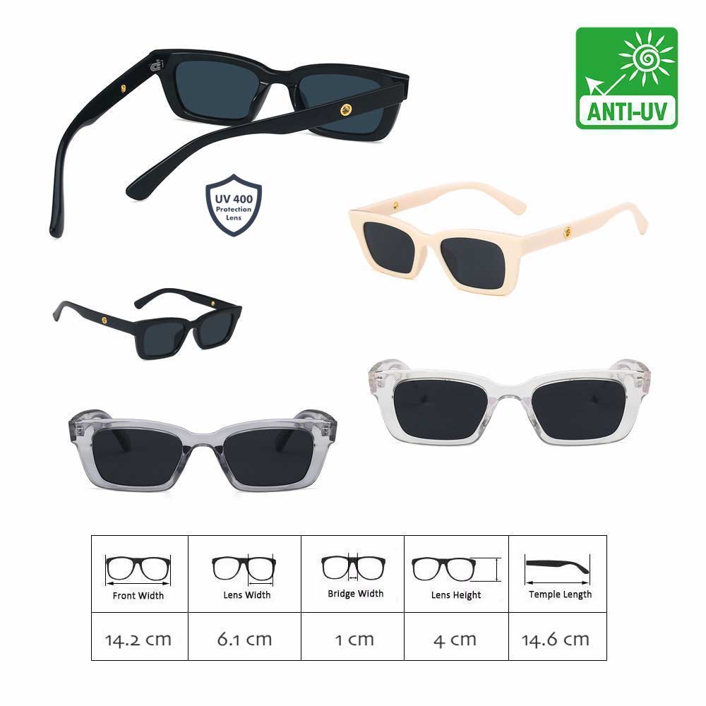 Kacamata UV400 [ Hitam ] Anti Radiasi - Sunglasses Pria dan Wanita Korea - HM8149