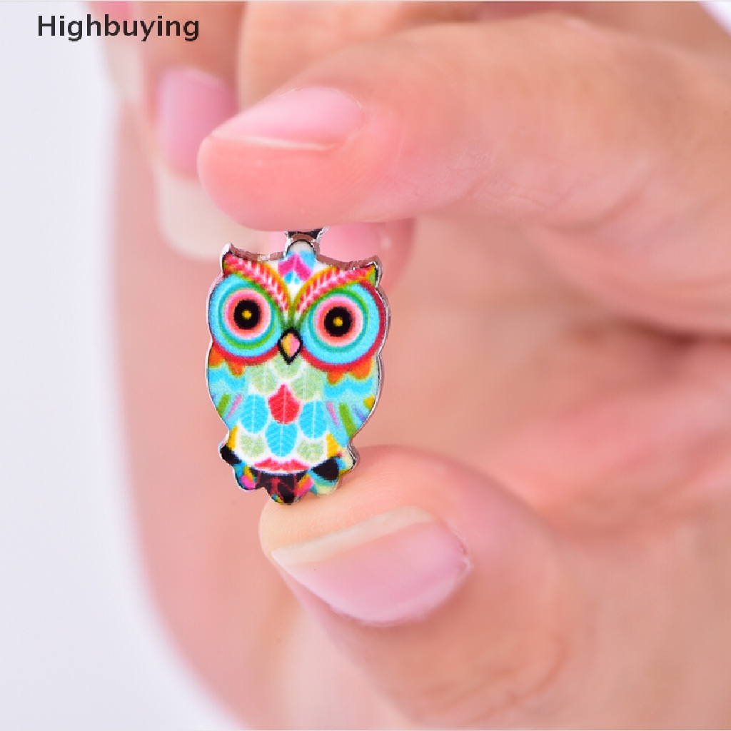 Hbid 2/6Pcs/Set Enamel Alloy Hewan Burung Hantu Ch Liontin Kerajinan DIY Membuat Perhiasan Hadiah Glory