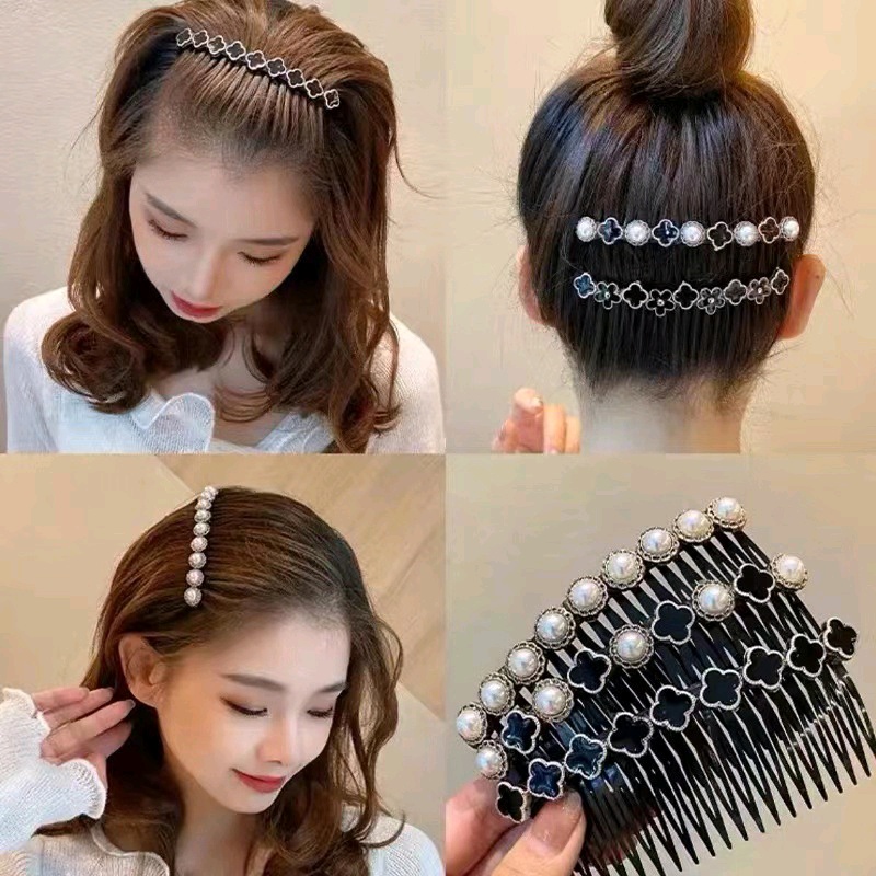 Sisir Jepit Rambut Anti Slip Gaya Korea Wanita 24 Gigi Sirkam Impor Jepit Rambut Gadis