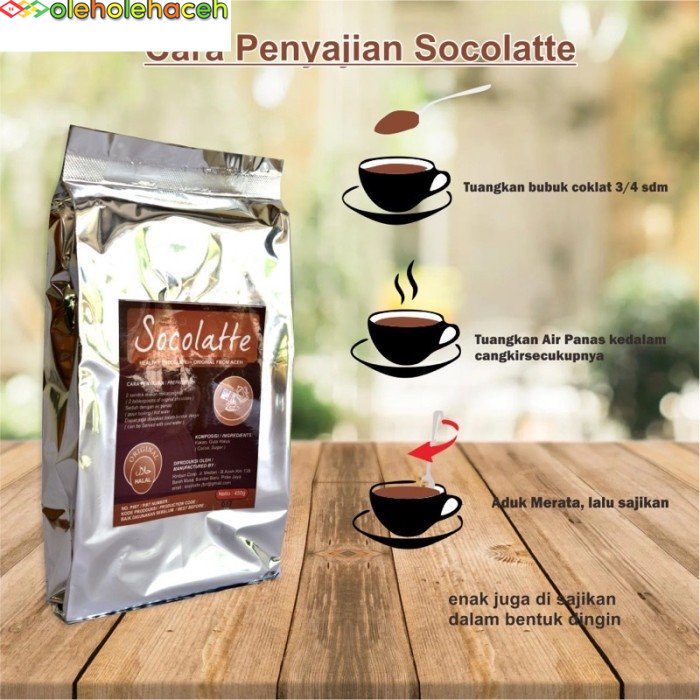 

Bubuk Coklat Asli Aceh Socolatte 450 gr Pidie jaya Original