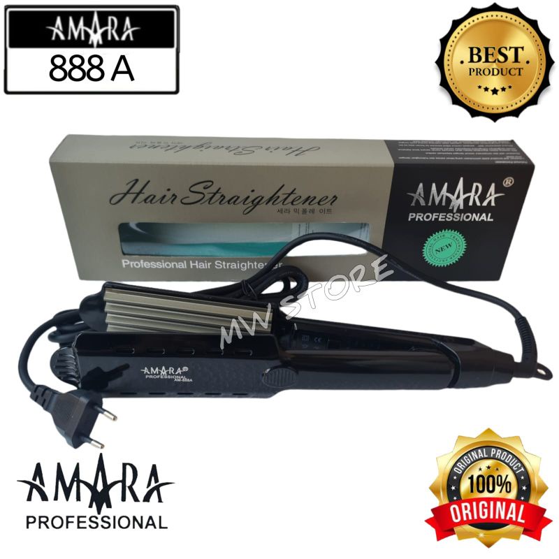 Amara Hair Straightener Baba Ion/Catok Amara ZigZag Tipe 888 A ORIGINAL 100%/Catok Rambut Bergelombang