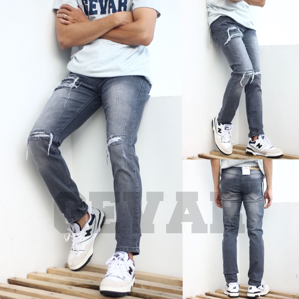 BEEDSGN - Celana Jeans Ripped Pria / Celana Jeans Pria Keren