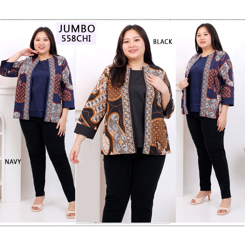 BIGCLO - (COD) LD 115-125cm Atasan Jumbo Batik Mix Wanita Bigsize