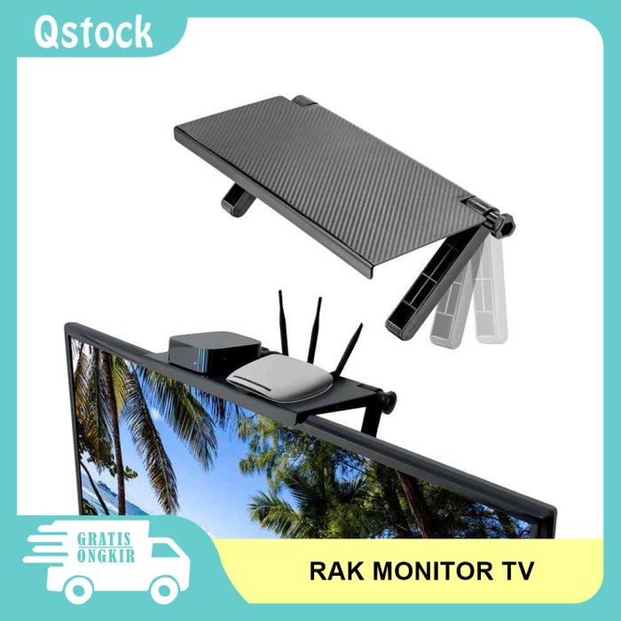 Jual Tabl Rak Gantung Remot Tv Tatakan Meja Wifi Screen Top Shelf