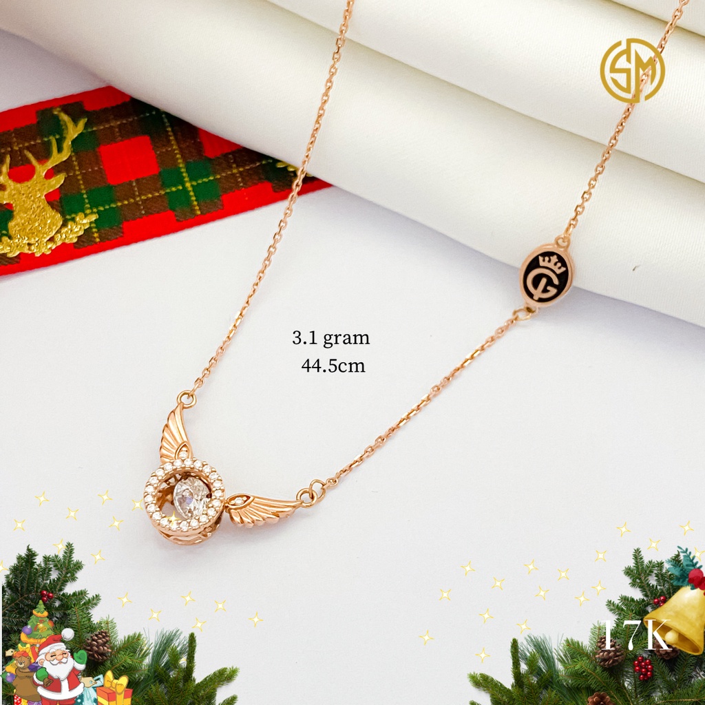 KALUNG RANTAI FAASHION ELEGAN ROSE GOLD 17K - SUMBER MAS