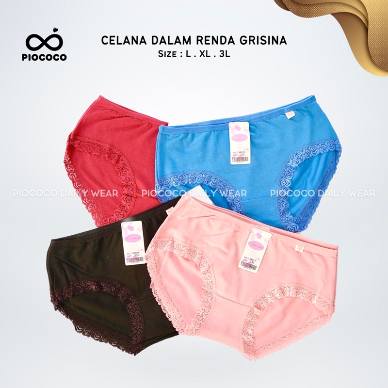 Celana Dalam Wanita Renda Cantik Grisina CD Cewek Remaja Dewasa Katun Jumbo Premium