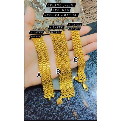 GELANG SULTAN GELANG ASAHAN LAPIS EMAS 24K