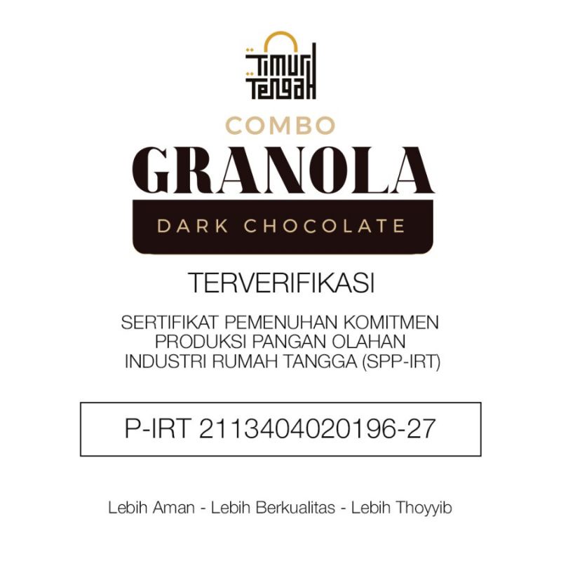 Timur Tengah Granola Dark Chocolate | vanila | blueberry 500 gr Sereal Makanan Sehat cod Makassar