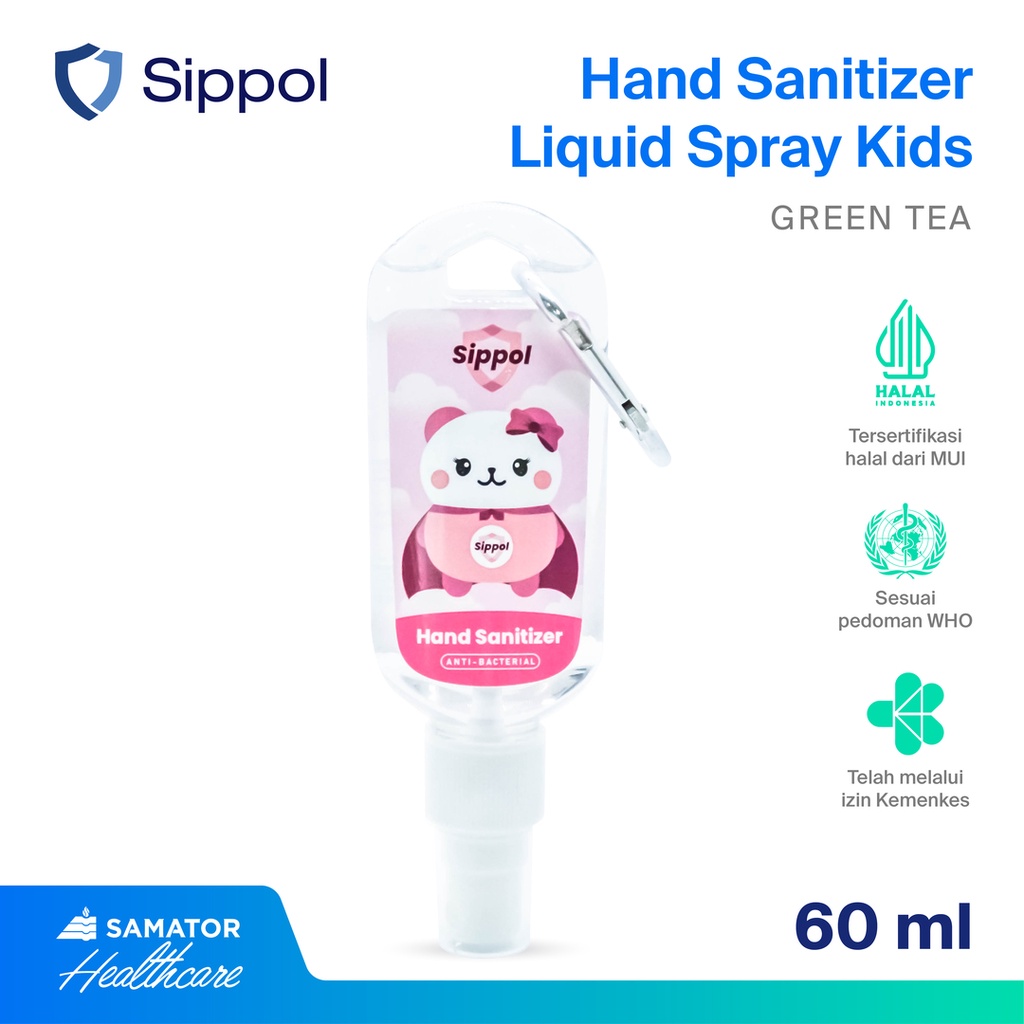 Sippol Hand Sanitizer Liquid Kids 60 ml Pink