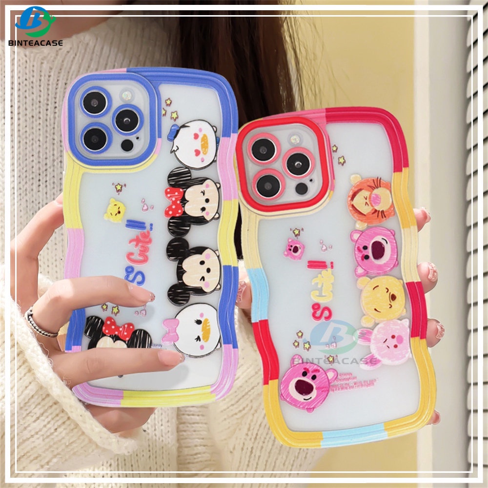 Iphone 14 Pro MAX 11 Pro 11 Pro MAX 12 12 Pro 12 Pro MAX IPhone 13 Pro MAX X XR XS MAX 6 6S 7 8 Plus Mickey Minnie Dan Winnie The Pooh Tepi Melengkung Casing Handphone TPU Binteacase/tempat Minum Anak/Tempat Minum Anak/Tempat Makan Anak/Tempat Minum Anak/