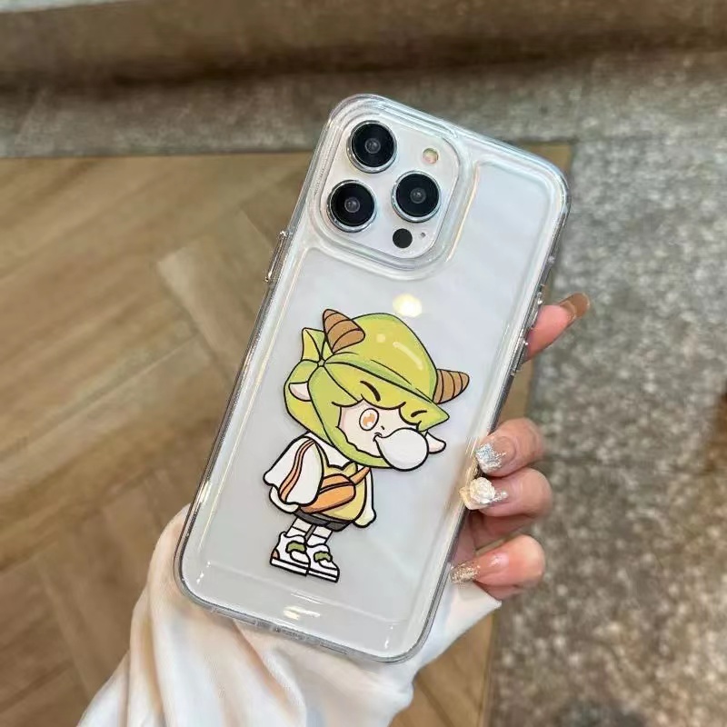 IPHONE Casing Ponsel Lembut Tahan Guncangan Lucu Kompatibel Untuk Iphone14 11 13 12 Pro XS Max X XR 78 6S Plus Silcone Casing Transparan TPU Cover