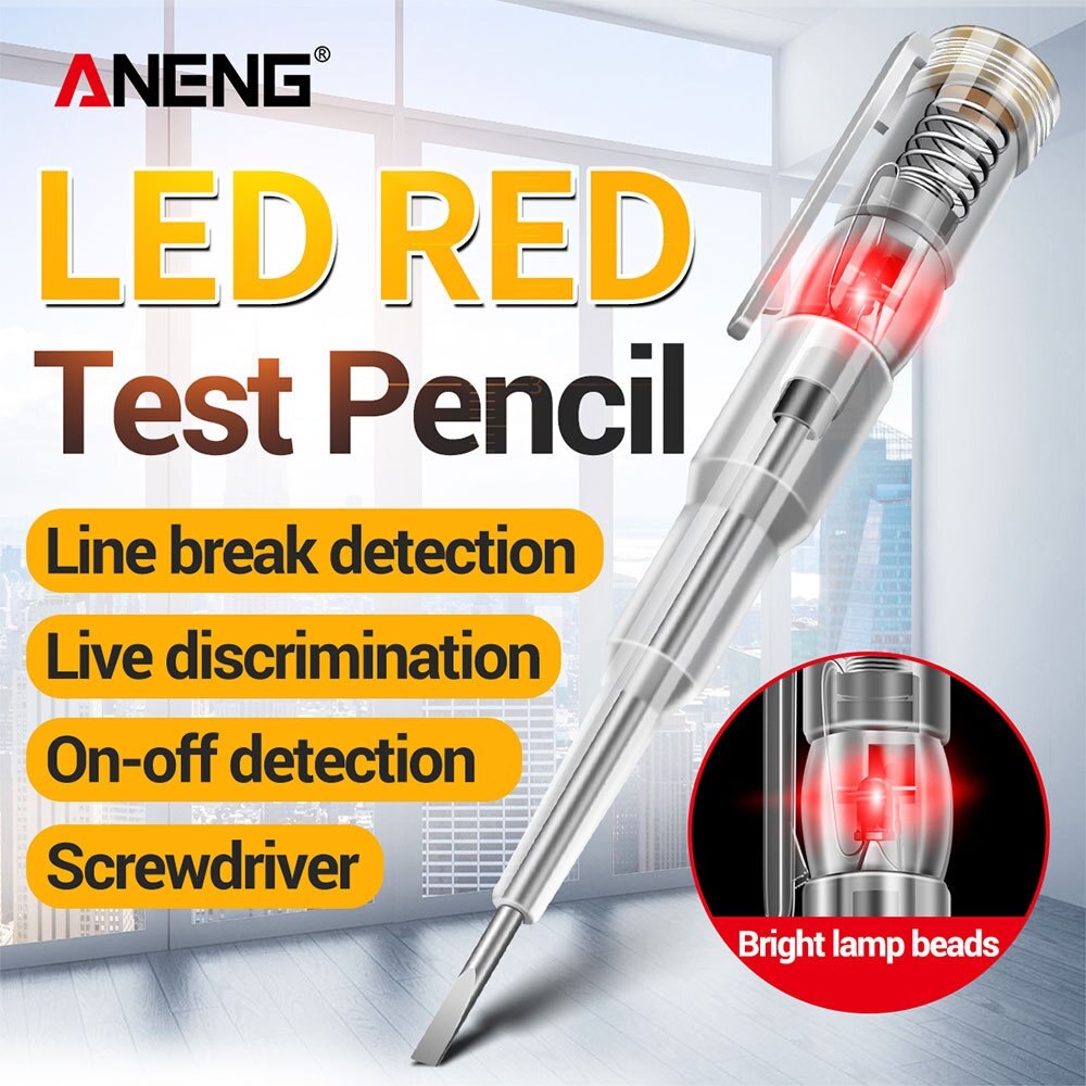 Obeng Tespen Tester Pen Dengan Indikator LED 70-250 V Non Kontak B09