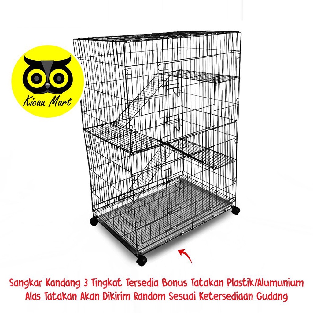 KANDANG KUCING 3 TINGKAT EXTRA JUMBO 110X75X45 XL KANDANG ANJING SUGAR GLIDER CARGO RUMAH BURUNG KCG3XL