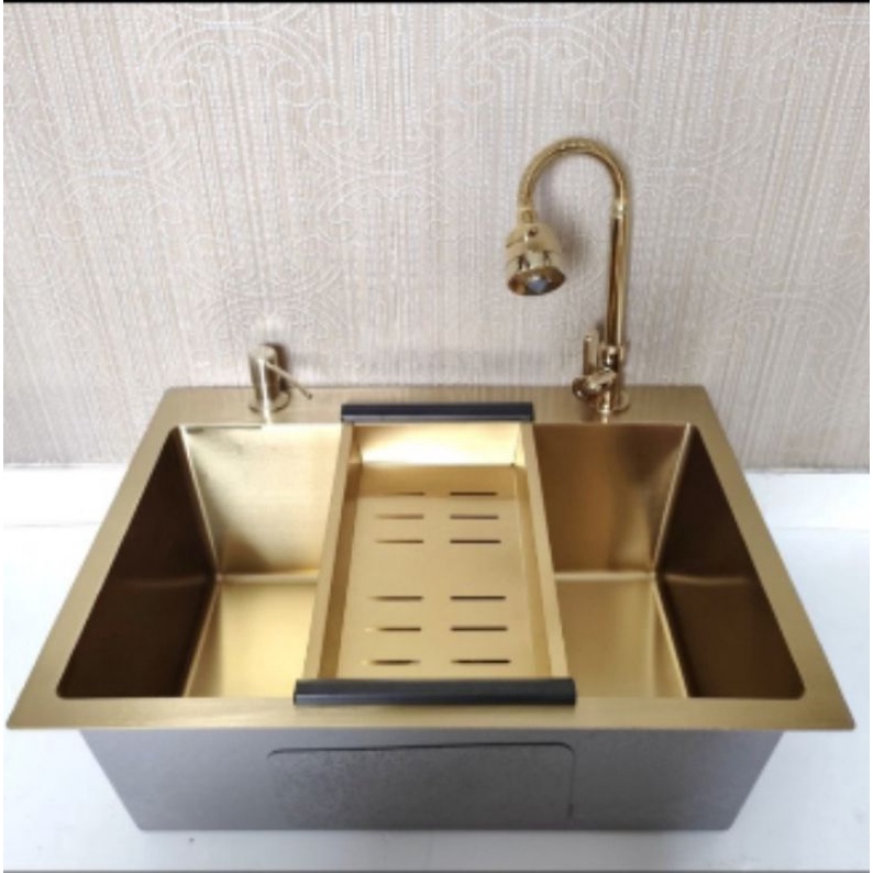 Paket komplit kitchen sink Gold / Kitchen sink 6045 GOLD komplit set