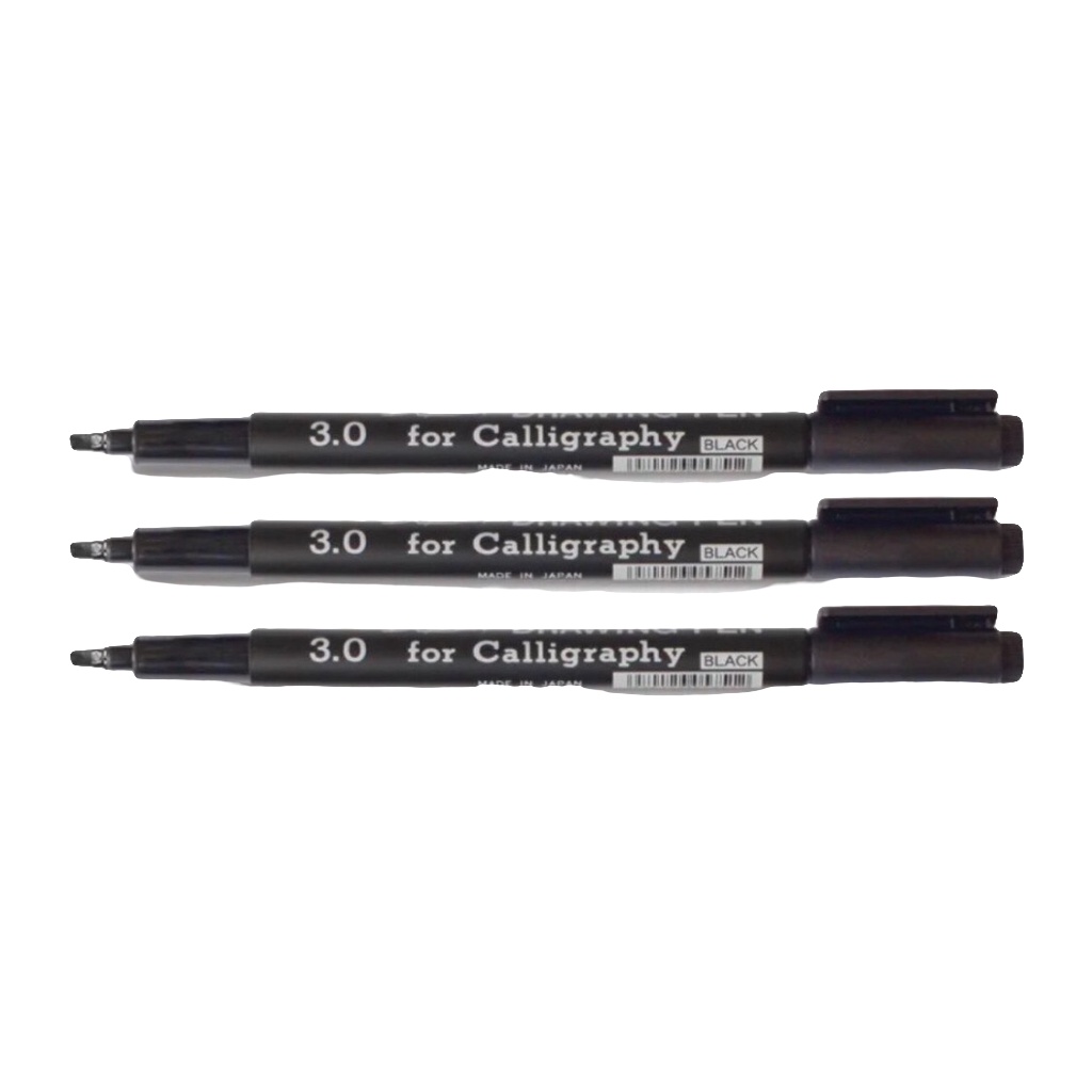 Jual 20 - Calligraphy Pen Snowman 3.0 Black Hitam / Drawing Pen ...