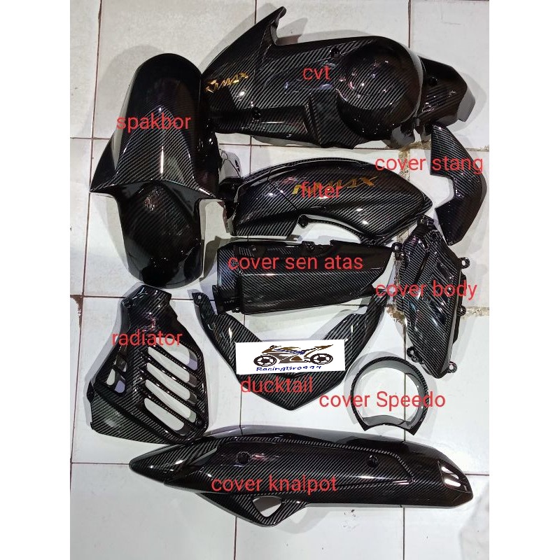 cover tutup carbon cap bodi 1 set full carbon yamaha nmax old zoro