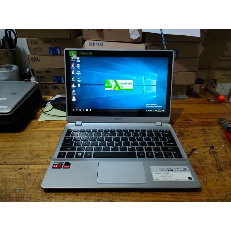 HARGA LAPTOP BEKAS || Acer V5 TOUCHSCREEN.. AMD a4. 4g DDR3L/ 320gb - A. MINES LAYAR