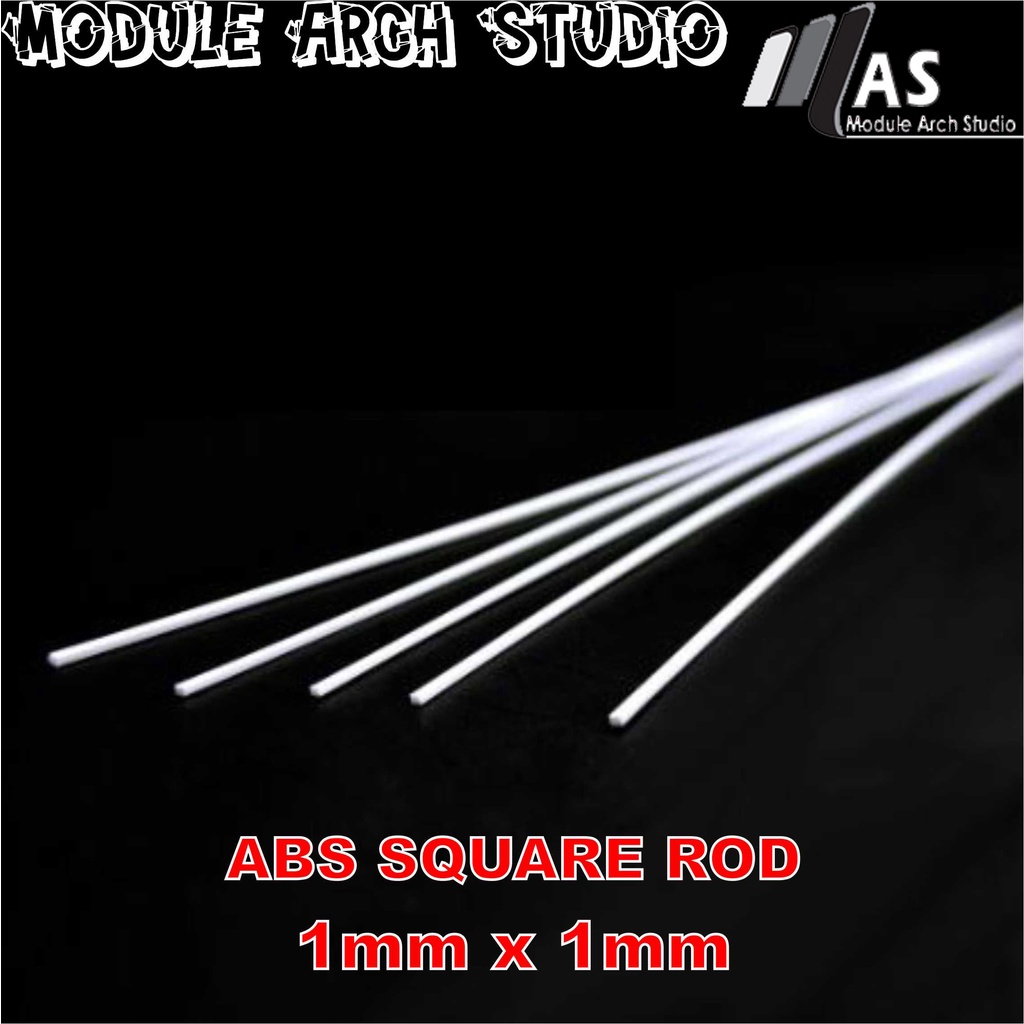 ABS Square Bar - ABS Square Rod - Stick Plastik Padat - Maket Stick