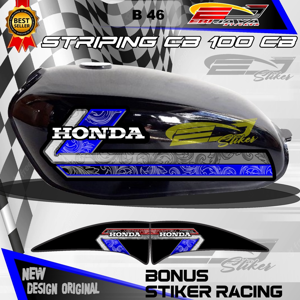 CUSTOM CB 100 STRIPING VARIASI HOLOGRAM / STIKER CB 100 CUSTOM HOLOGRAM DAN NON HOLOGRAM B46