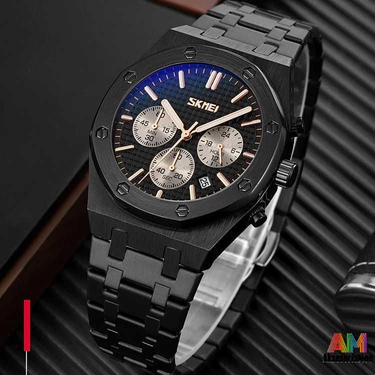 AKSESORISMOE | SKMEI Jam Tangan Pria Analog Chrono Waterproof Stratch Resistant - 9296 Original Anti