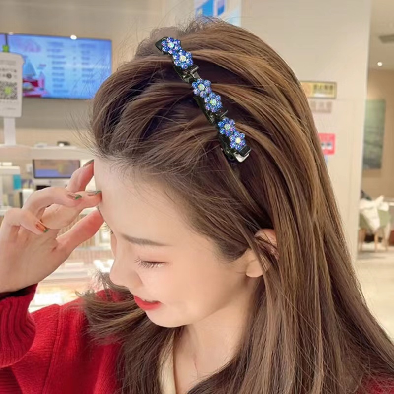 [Harga Grosir] Klip Rambut Bunga Kristal Akrilik Gaya Korea Baru Untuk Gadis Berlian Imitasi Manis Lucu Poni Jepit Samping Elastis Duckbill Clip