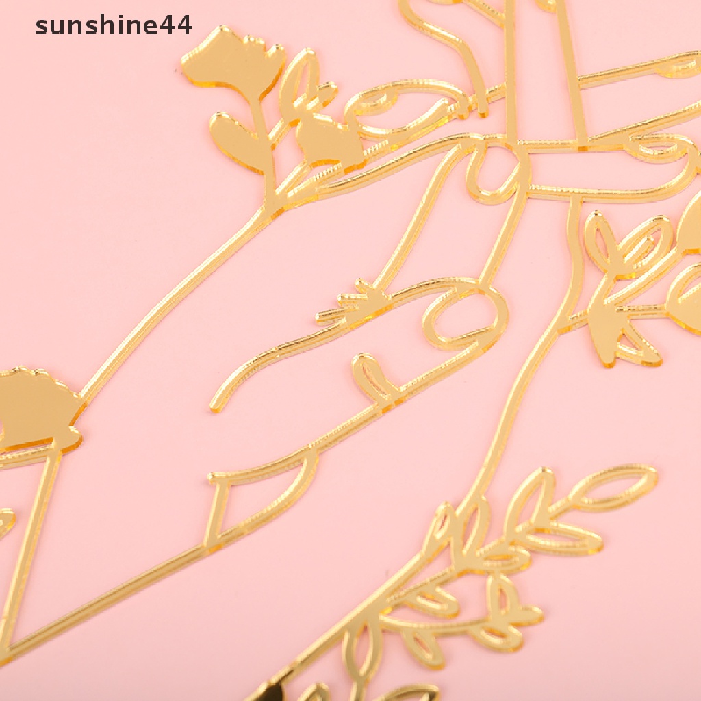 Sunshine 1Pc Sisipan Kue Akrilik Minimalis Art Couple Cake Topper Perlengkapan Pesta.