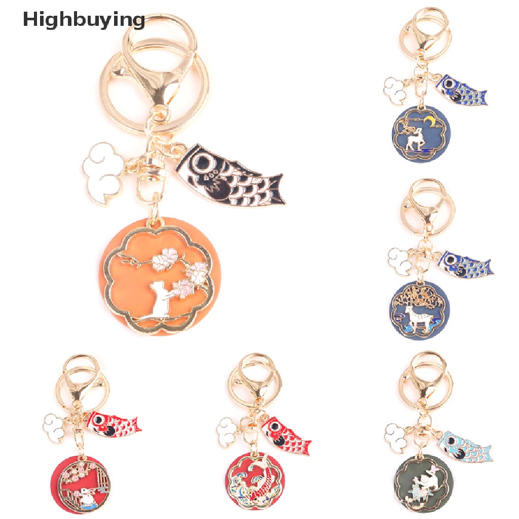 Hbid Gantungan Kunci Kucing Rusa Awan Indah Logam Ikan Keyring Bag Liontin Mobil Keychain Glory