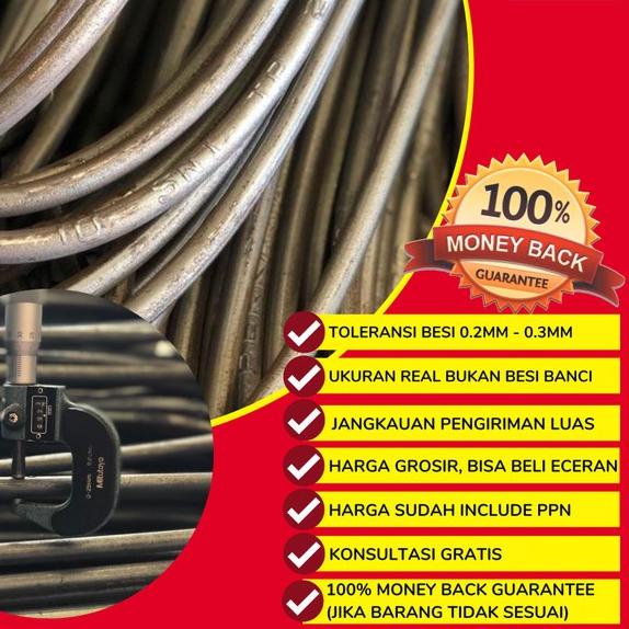 ✭ Besi Beton Polos Full SNI 10mm (Bersertifikat) ♛
