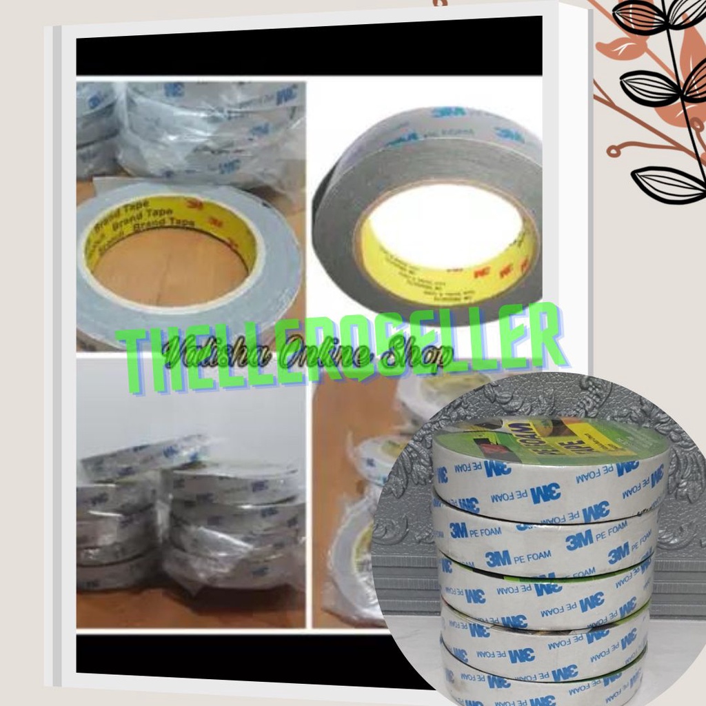 

✨PROMO✨ Perekat / Solasi Busa BB 20mm x 4,5meter Asli / Isolasi Bolak - Balik Double Tape Doubletape 3M Putih